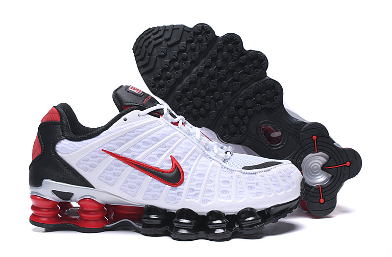 Nike Shox TL Men's Shoes White Black Red-09